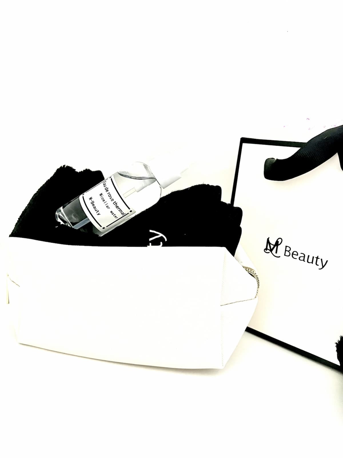 Serviette visage eau de rose et bandeau cheveux